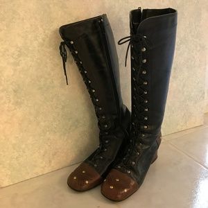 Vintage Genuine Leather Lace-up Boot